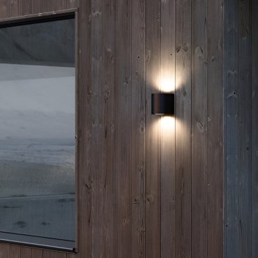 Nordlux Canto 2 - applique murale extérieure - 8,7 x 10,6 cm - 2x 10,6W LED inclus - IP44 - noir