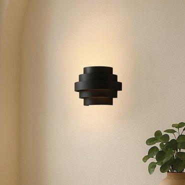 VK Lighting Aleria - applique murale - Ø 37 x 26 cm - 3 niveaux dimmables - 11W LED inclus - noir