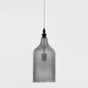 Nova Luce Marou - lampe suspendue - Ø 19,5 x 120 cm - gris fumé et noir mat