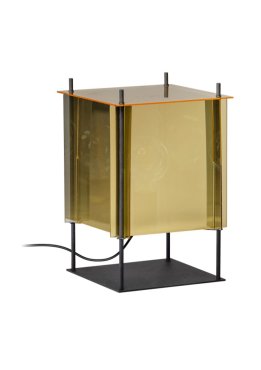 ETH Cube - lampe de table - 25 x 25 x 38 - noir, or et argent