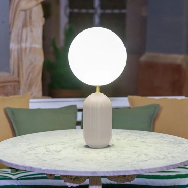 New Garden Monica 50 - lampe de table rechargeable à batterie avec télécommande - Ø 25 x 51,3 cm - 7W LED inclus - IP54 - beige