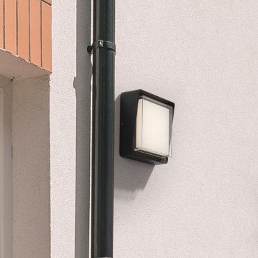 Nova Luce Cape - applique murale extérieure - 20 x 20 x 7,4 cm - 10W LED inclus - IP65 - anthracite foncé