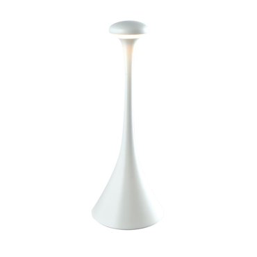 VK lighting Trumpet - lampe de table rechargeable - Ø 9,9 x 29,2 cm - LED dimmable 2,2W incluse - IP54 - blanc