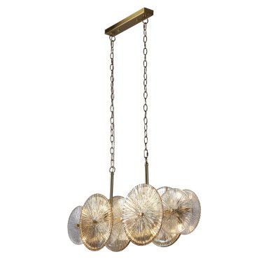 Searchlight Wagon - lampe suspendue - 90 x 16 x 120 cm - or, transparent et ambre