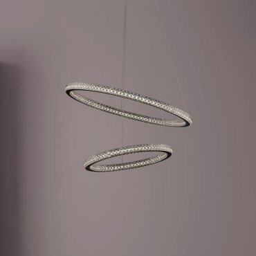 Nova Luce Ginevra - suspension - Ø 60,5 x 120 cm - 54W LED dimmable inclus - noir sable