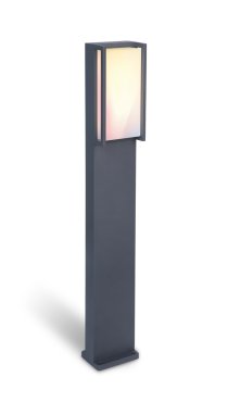 Lutec Qubo - poteau de jardin - éclairage intelligent - Lutec Connect - 11 x 9 x 75 cm - 16W LED inclus - IP54 - gris foncé