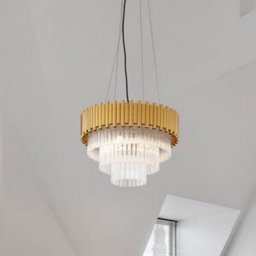 Nova Luce Magnolia - suspension - Ø 50 x 120 cm - or