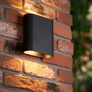 Lucide Atila - applique murale extérieure - 16 x 6,4 x 17 cm - 2 x 5W LED inclus - IP54 - noir