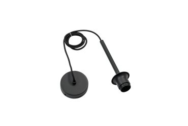 Artdelight Tube - suspension avec câble textile - Ø 10 x 150 cm - noir