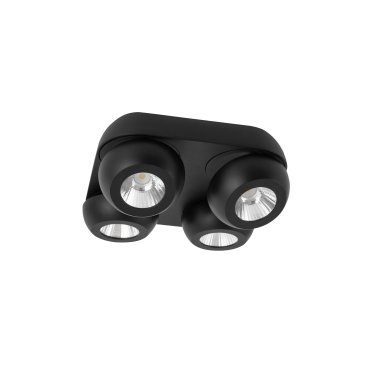Nova Luce Gon - spot en saillie 4L - 25 x 25 x 9 cm - 4 x 5W LED inclus - noir sable