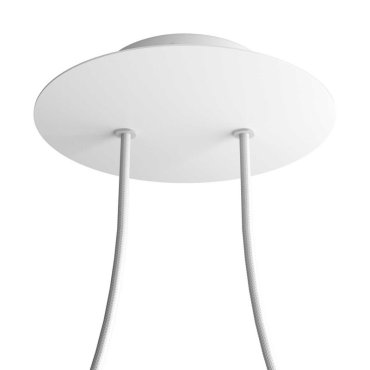 Creative Cables - Rose-One Rosace de plafond ronde pour 2 points lumineux - Ø 20 x 3,5 cm - blanc