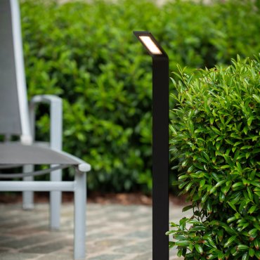 Lucide Lawford - lampe de jardin - 15 x 9,5 x 80 cm - 6W LED inclus - IP54 - noir