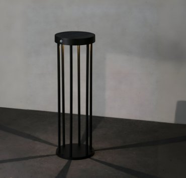 Nova Luce Aigo - poteau de jardin solaire avec capteur - Ø 16 x 50 cm - 2W LED inclus - IP65 - anthracite foncé