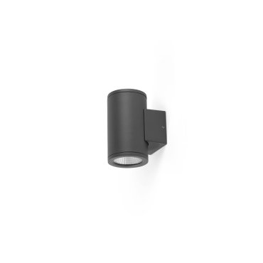 Faro Tond 2L - applique murale extérieure - Ø 8 x 10,6 x 13 cm - 2x 6W LED inclus 2700K - IP54 - gris foncé