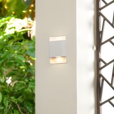 Nova Luce Polly - applique murale extérieure - 13 x 18 x 5,5 cm - 10W LED inclus - IP54 - blanc sablé