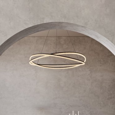 Nova Luce Ofelia - lampe suspendue avec télécommande - Ø 95 x 150 cm - 68W dimmable LED inclus - noir sablé