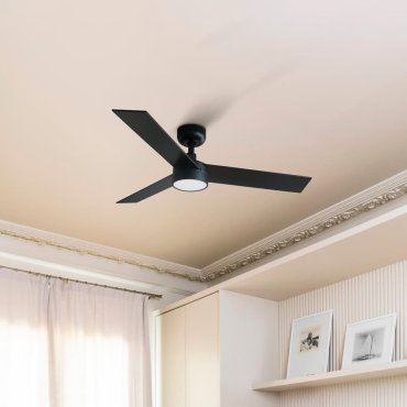 Faro Rudder S - ventilateur de plafond avec lumière - Ø 106 cm - noir mat