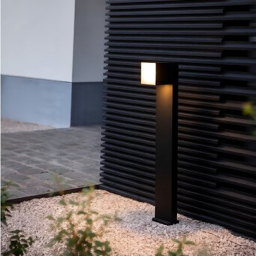 Lutec Cuba - lampe de jardin - 23,7 x 11 x 75 cm - 12,2W LED inclus - IP54 - noir