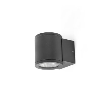 Faro Tond - Applique d'extérieur - Ø 8 x 9,5 x 10 cm - 6W LED inclus 2700K - IP54 - gris foncé