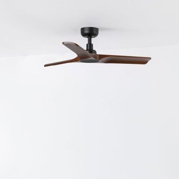 Faro Heywood S - ventilateur de plafond - Ø 90 cm - noir mat et noyer foncé