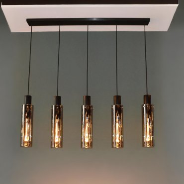 Lucide Orlando - lampe suspendue - 112 x 10 x 172 cm - gris fumée et noir