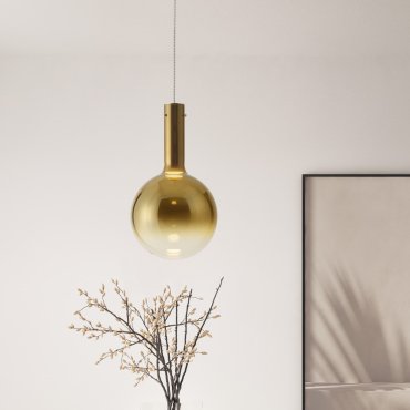 Nova Luce Nostos - lampe suspendue - Ø 25 x 170 cm - 6W dimmable LED inclus - or champagne