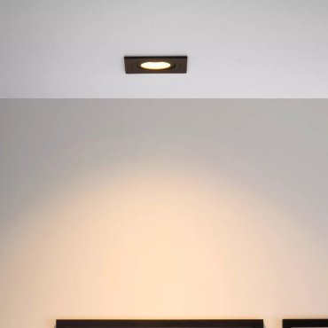 Lucide Tube Square - spot encastré - Ø 90 mm, 79 mm encastré - noir