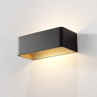 Artdelight Mainz - applique murale - 20 x 10 x 7 cm - 2 x 3W LED dimmable inclus - noir et or mat
