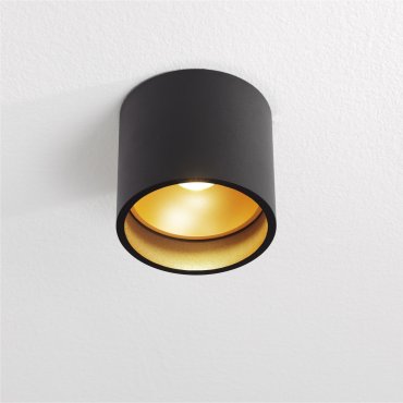 Artdelight Ormond - plafonnier - Ø 11 x 10 cm - 7W dimmable LED inclus - IP54 - noir et or mat