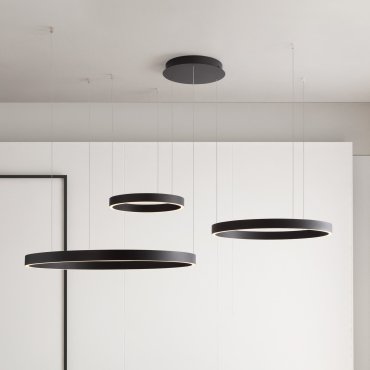Nova Luce Elowen - lampe suspendue - 148 x 250 x 106 cm - 181W dimmable LED inclus - noir sablé