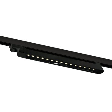 ONE Light Rail linéaire LED orientable - spot sur rail - système de rail triphasé - 48 x 3,3 x 4,5 cm - 15 x 1W LED inclus - noir