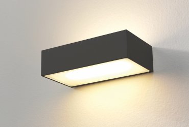 Artdelight Eindhoven150 - applique murale - 18,2 x 10 x 5 cm - 2 x 8W LED dimmable inclus - IP54 - noir