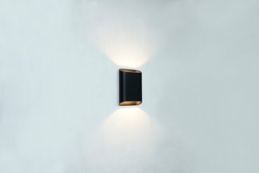 Artdelight Diaz Small - applique murale - 4 x 10 x 15 cm - 2 x 3W LED inclus - IP54 - noir