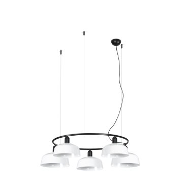 Faro Tatawin M - suspension - Ø 96,6 x 100 x 210 cm - noir satiné et blanc brillant