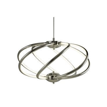 Searchlight Bardot - lampe suspendue - Ø 51 x 150 cm - 42W LED dimmable inclus - chrome et blanc
