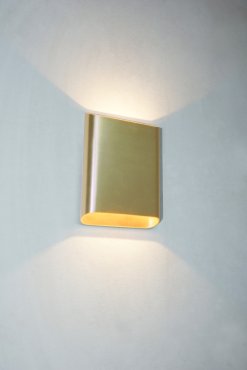 Artdelight Diaz Large - applique murale - 4 x 14,5 x 20 cm - 2 x 6W LED inclus - IP65 - or chaud