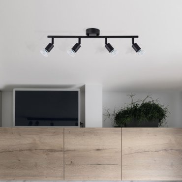 Nova Luce Lup - spot en saillie 4L - 51 x 8 x 10,9 cm - noir satiné