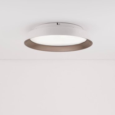 Nova Luce Vela - plafonnier - Ø 45 x 9,5 cm - LED 30W dimmable incluse - sable blanc et café