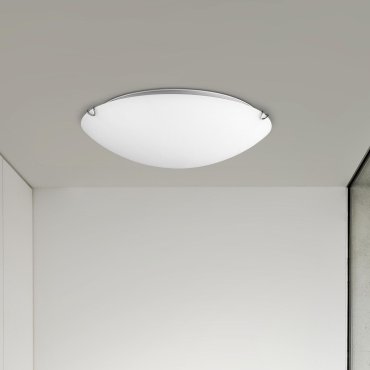 Nova Luce Anco - plafonnier - Ø 30 x 8 cm - blanc et chrome