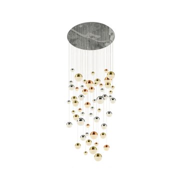 Searchlight Planets - lampe suspendue - Ø 140 x 323 cm - 55 x 7W LED dimmable inclus - multicolore
