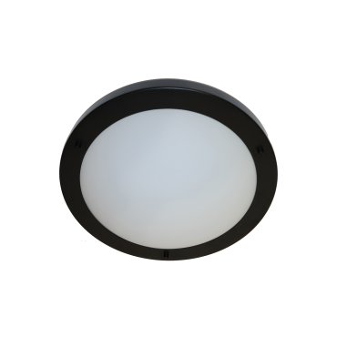 Artdelight Yuca - plafonnier de salle de bain - Ø 30 x 8 cm - 12W LED inclus - IP44 - noir