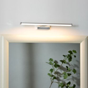 Lucide Onno - miroir éclairant salle de bain - 40 cm - 8W LED inclus - IP44 - chrome mat