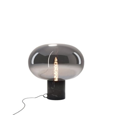 Maxlight Moonstone - lampe à poser - Ø 45 x 45 cm - verre fumé et noir