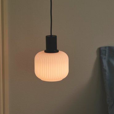 Nordlux Milford - lampe suspendue - Ø 15 x 228,8 cm - noir et blanc