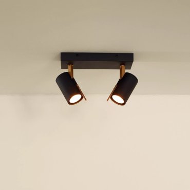 Lucide Grony - spot en saillie - 22 x 10 x 15 cm - 2 x 5W LED dimmable inclus - noir