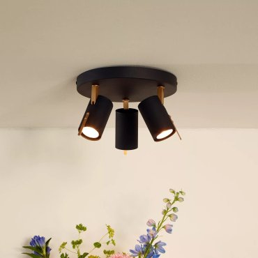 Lucide Grony - spot en saillie - Ø 23 x 15 cm - 3 x 5W LED dimmable inclus - noir