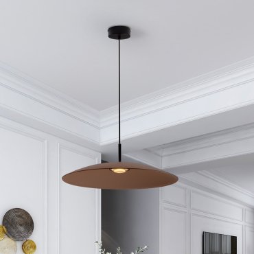 Nova Luce Polifemo - lampe suspendue - Ø 60 x 153 cm - 17W LED inclus - verre moka et noir sablé