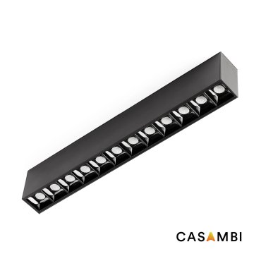 Faro Neso Point-12 - luminaire pour rail magnétique - 32 x 1,3 x 2,2 cm - 16W CASAMBI LED blanc chaud (3000K) dimmable inclus - noir