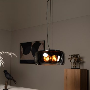 Lucide Olivia - lampe suspendue - Ø 50 x 158 cm - fumé