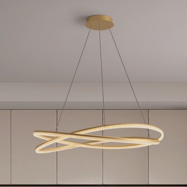 Nova Luce Ofelia - lampe suspendue avec télécommande - Ø 95 x 150 cm - 68W dimmable LED inclus - laiton doré